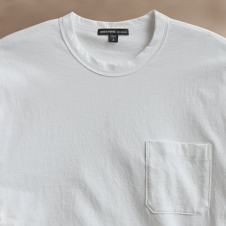 Cotton Linen Pocket Tee in White | James Perse Los Angeles