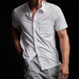 Clean Finish Short Sleeve Shirt in White | James Perse Los Angeles