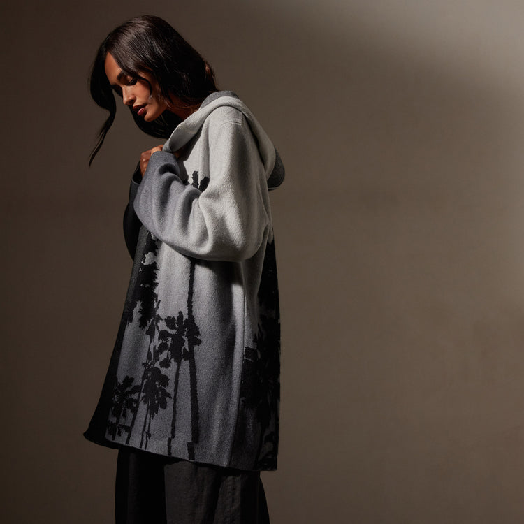 Ombrè Palms Unisex Cashmere Sweater in Black/Grey | James Perse Los Angeles