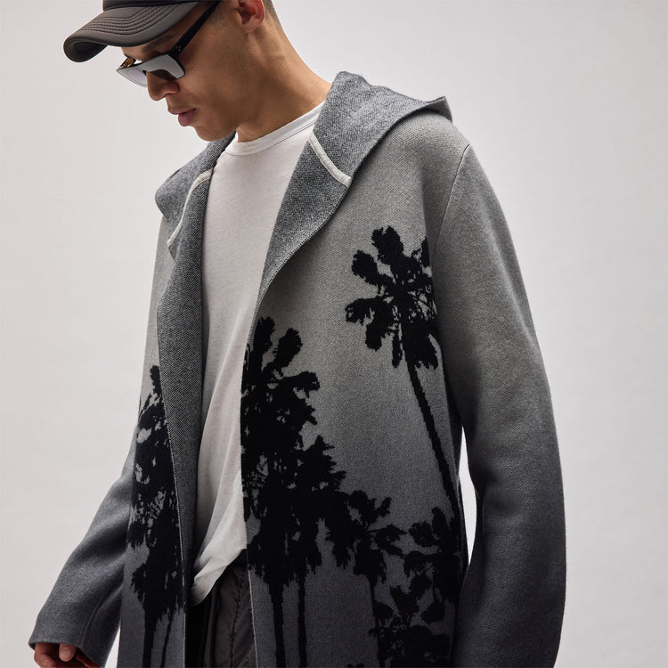 Ombrè Palms Unisex Cashmere Sweater in Black/Grey | James Perse Los Angeles
