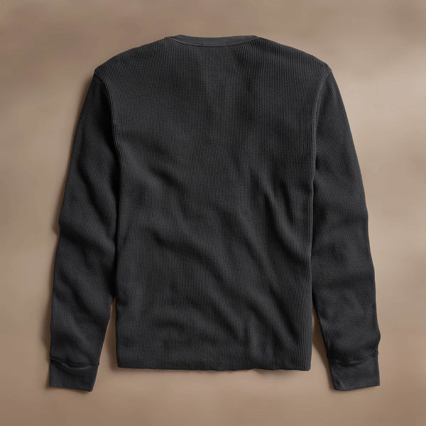 Cotton Lnn Thermal Long Sleeve Henley in Magma | James Perse Los Angeles