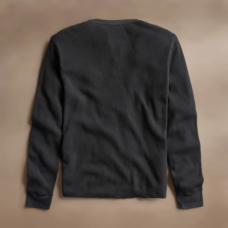 Cotton Lnn Thermal Long Sleeve Henley in Magma | James Perse Los Angeles