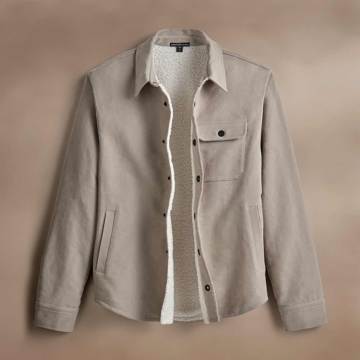 Cotton Moleskin Shirt Jacket  in Light Tan | James Perse Los Angeles