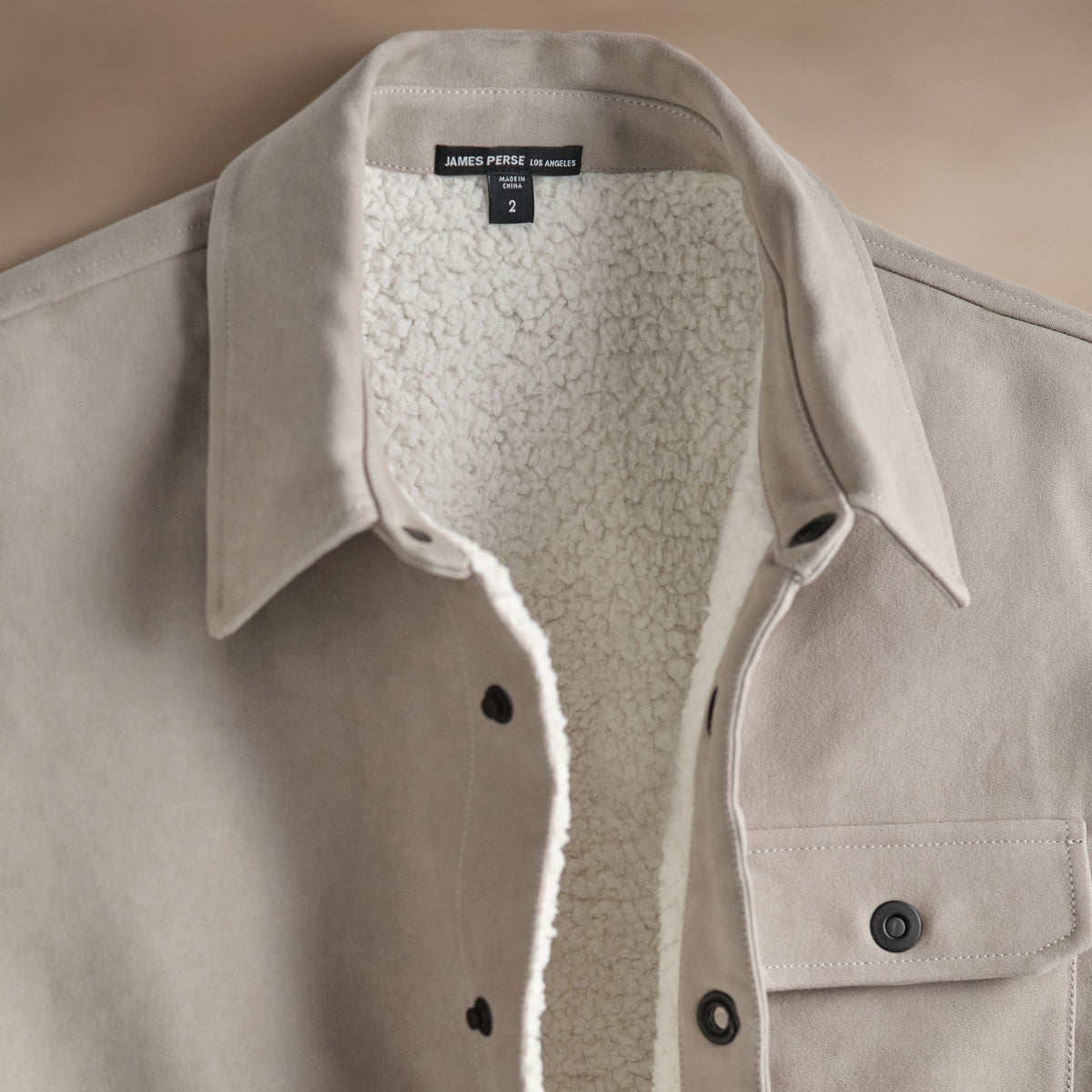 Cotton Moleskin Shirt Jacket  in Light Tan | James Perse Los Angeles