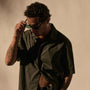 Oversized Stretch Poplin Short Sleeve Shirt in Granite | James Perse Los Angeles