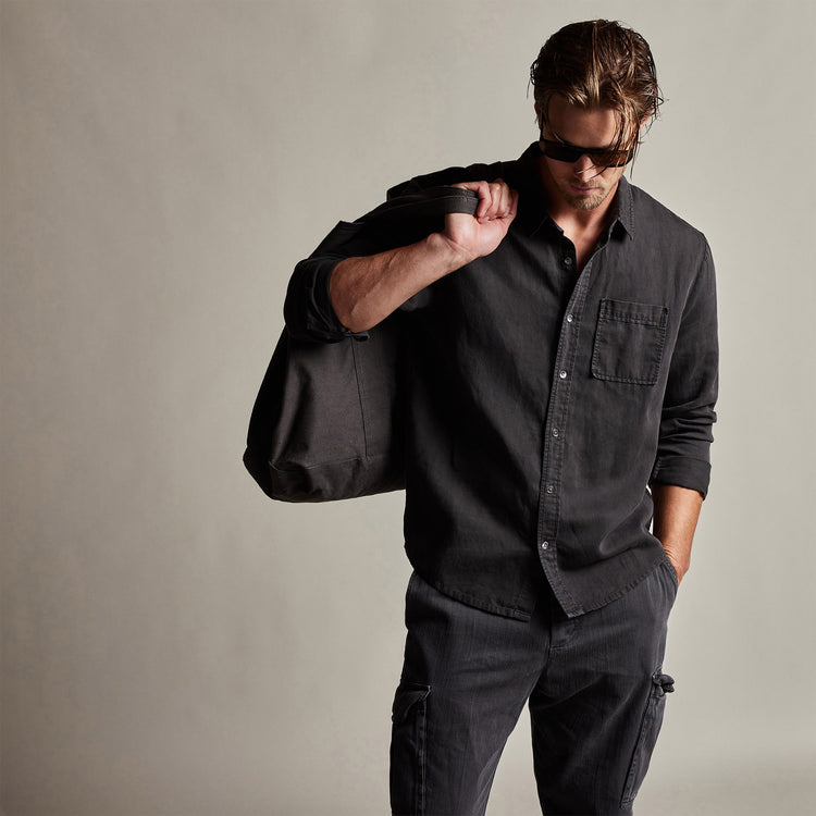 Cotton Linen Twill Classic Fit Shirt in Magma Pigment | James Perse Los Angeles