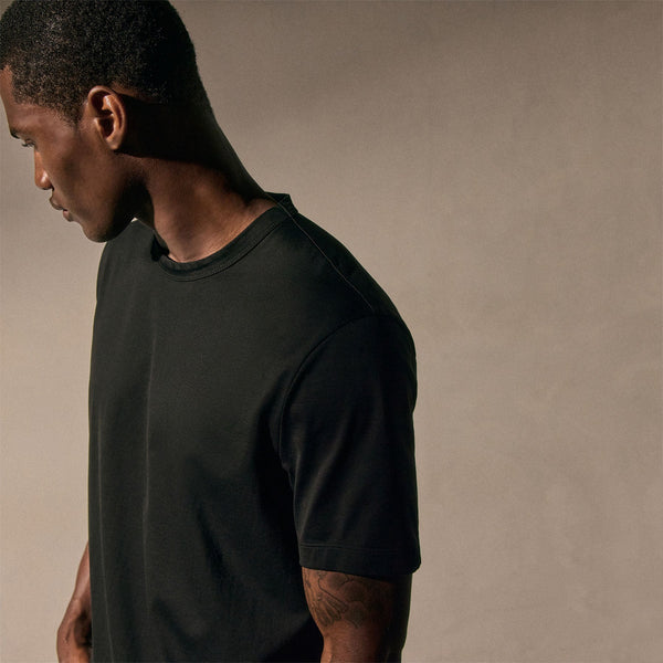 Lotus Jersey Double Ply Crew in Black | James Perse Los Angeles
