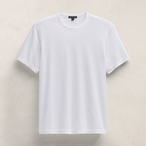 Double Ply Lotus Jrsy Short Sleeve Crew in White | James Perse Los Angeles