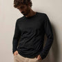 Luxe Lotus Jersey Crew in Black | James Perse Los Angeles
