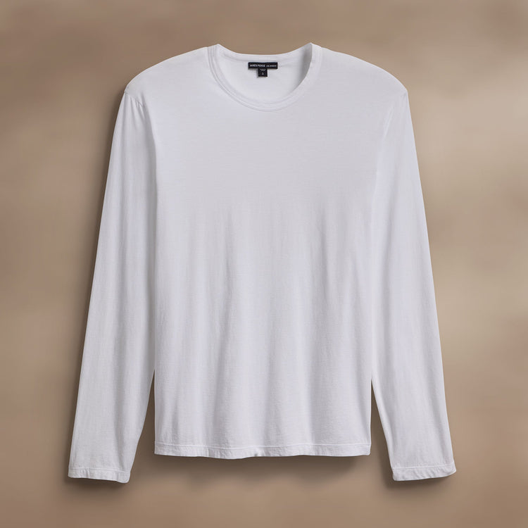 Luxe Lotus Jersey Crew in White | James Perse Los Angeles
