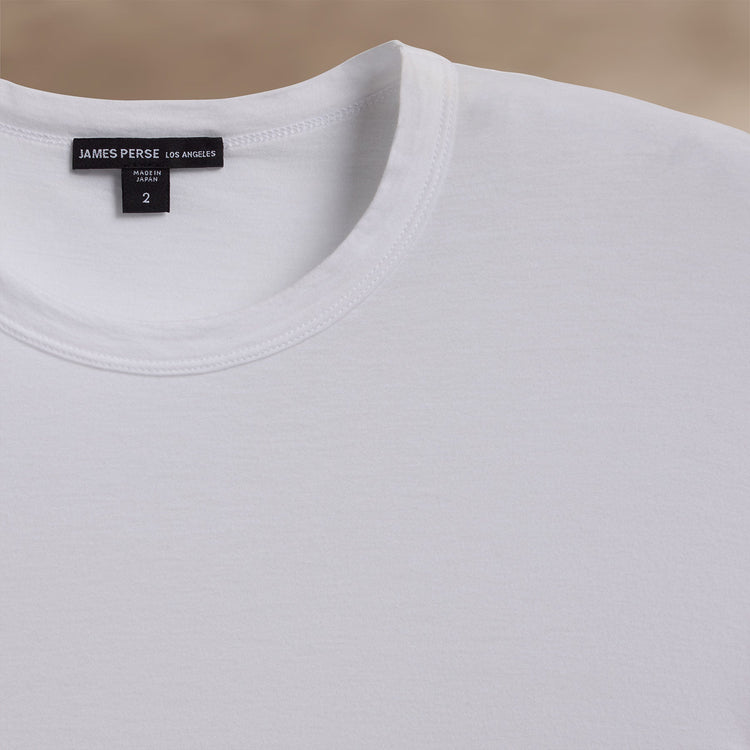 Luxe Lotus Jersey Crew in White | James Perse Los Angeles