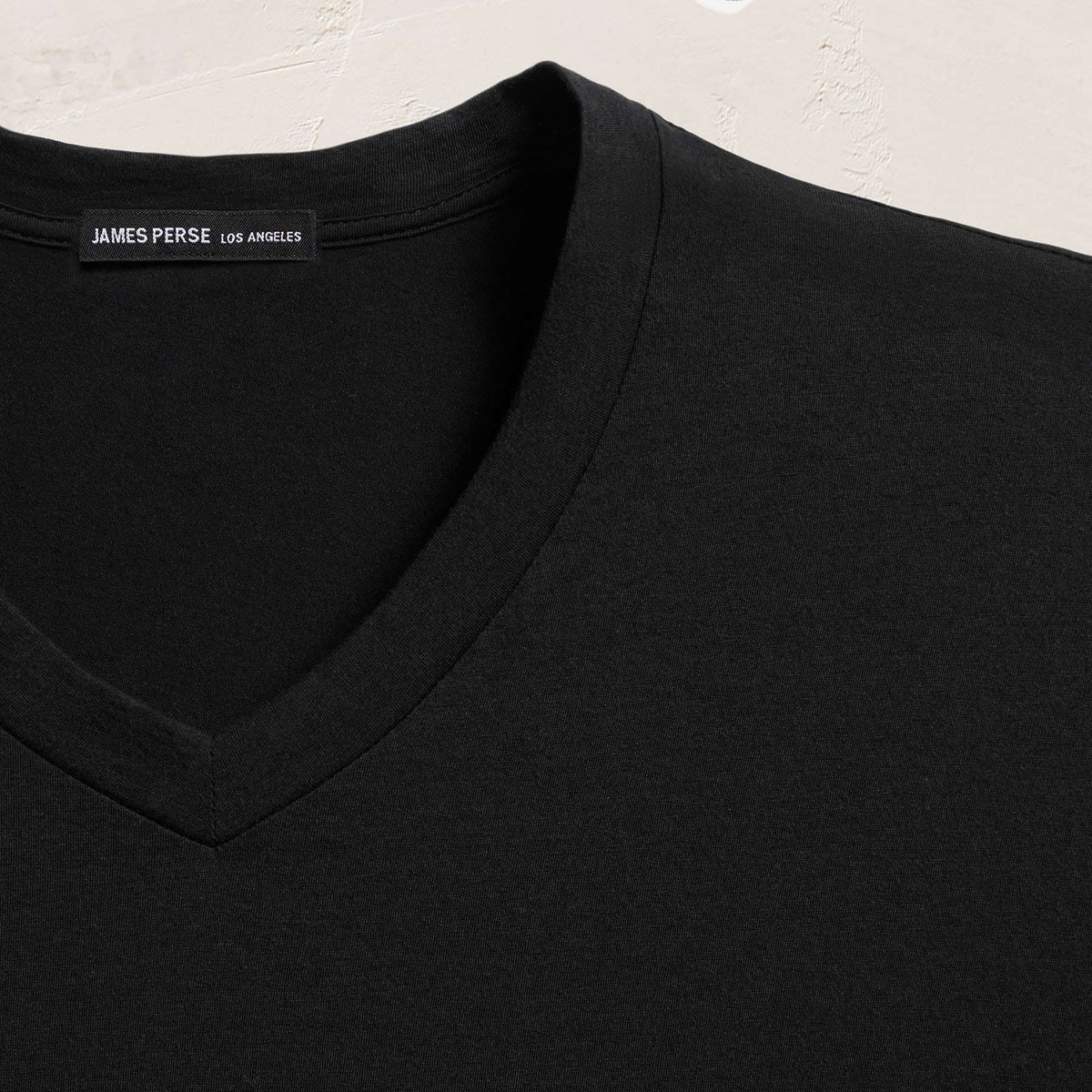 Luxe Lotus Jersey V Neck - Black