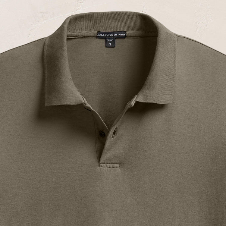 Luxe Lotus Jersey Polo in Birch | James Perse Los Angeles