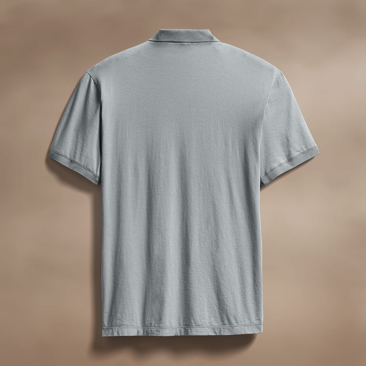 Luxe Lotus Jersey Polo in Grey Sky | James Perse Los Angeles