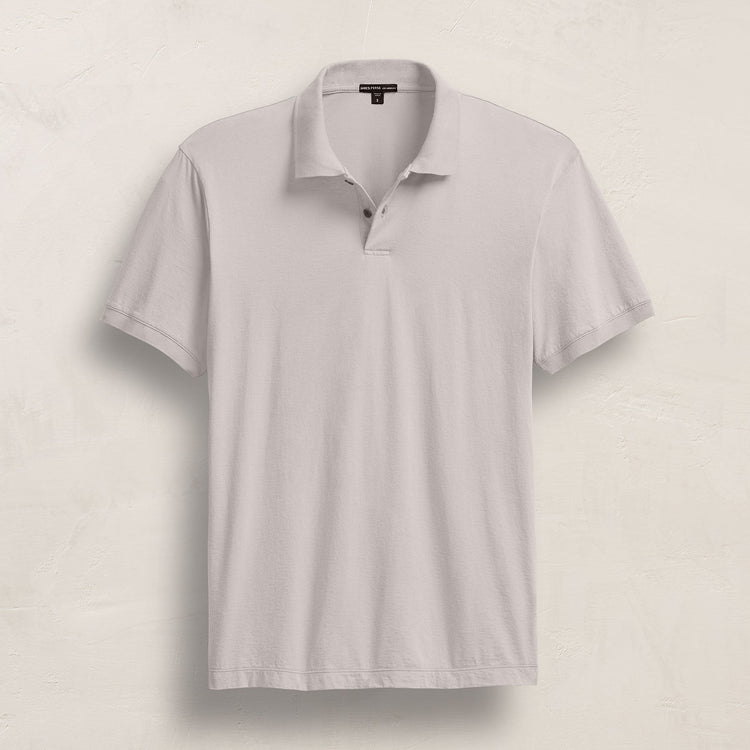 Luxe Lotus Jersey Polo in Silver | James Perse Los Angeles