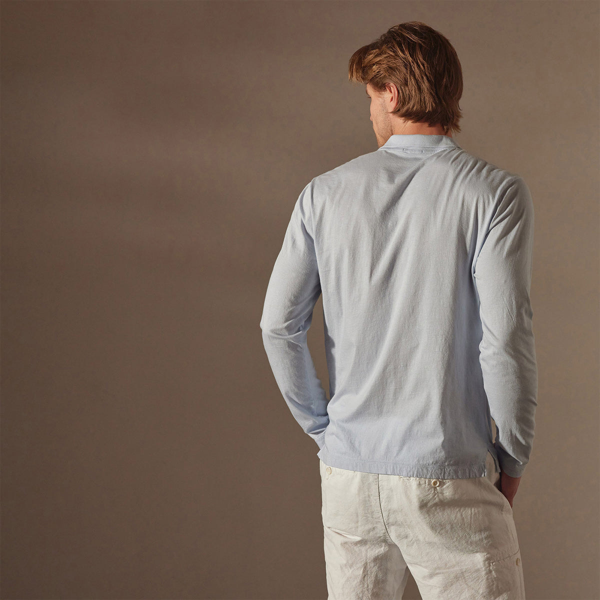 Luxe Lotus Jersey Polo in Open Sky | James Perse Los Angeles