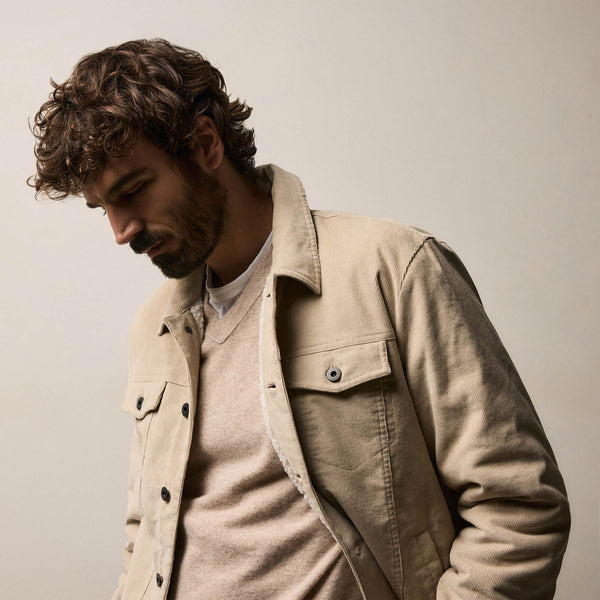 Corduroy Jacket in Stone | James Perse Los Angeles