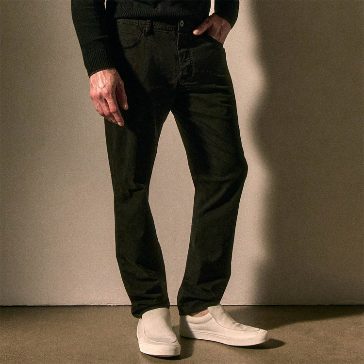 Brushed Twill 5 Pocket Pant in Black | James Perse Los Angeles