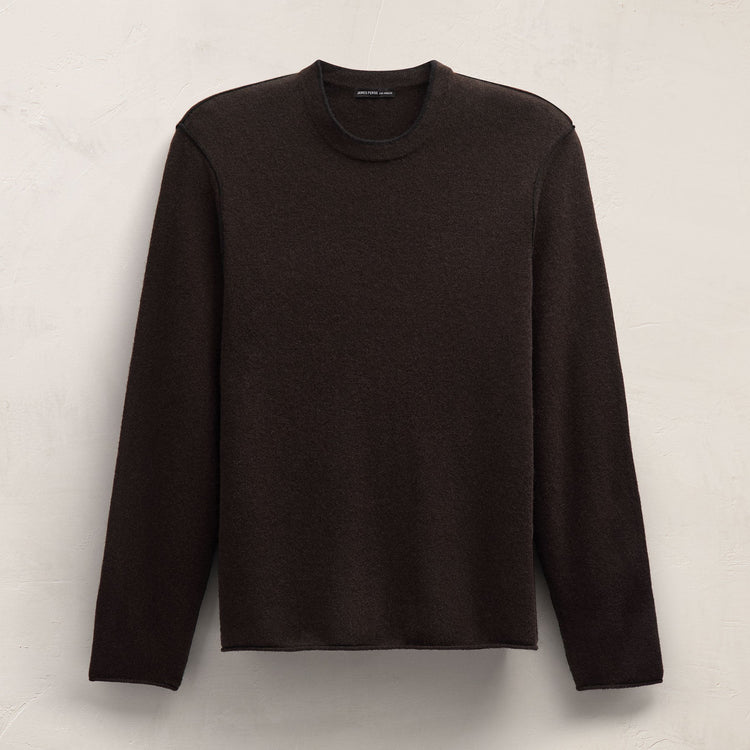 Italian Spun Cashmere Crewneck in Kona/Black | James Perse Los Angeles