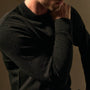 Italian Spun Cashmere Crew in Black/Anthracite | James Perse Los Angeles