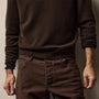 Contrast Trim Cashmere Crew in Kona/Black | James Perse Los Angeles