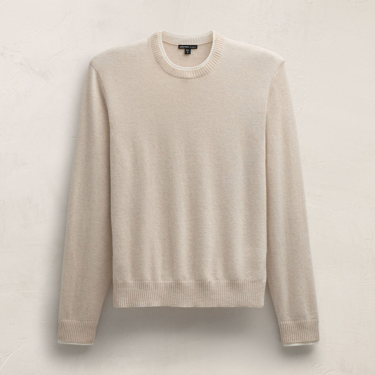 Italian Spun Cashmere Crew in Stucco/Ivory | James Perse Los Angeles