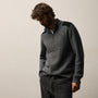 Italian Spun Cashmere Half Zip in Mid Grey | James Perse Los Angeles