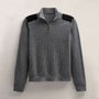 Italian Spun Cashmere Half Zip in Mid Grey | James Perse Los Angeles