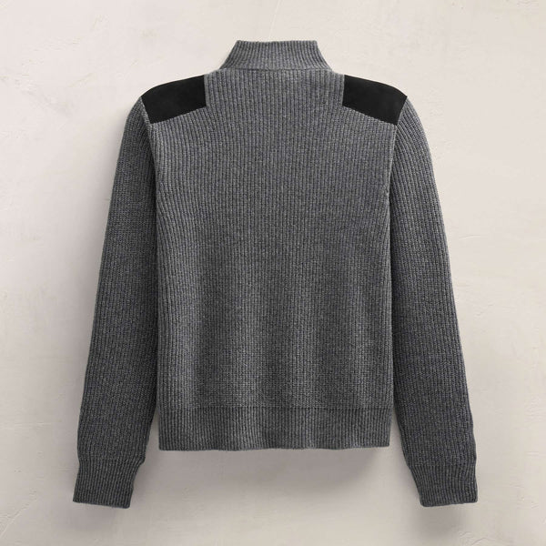 Italian Spun Cashmere Half Zip in Mid Grey | James Perse Los Angeles