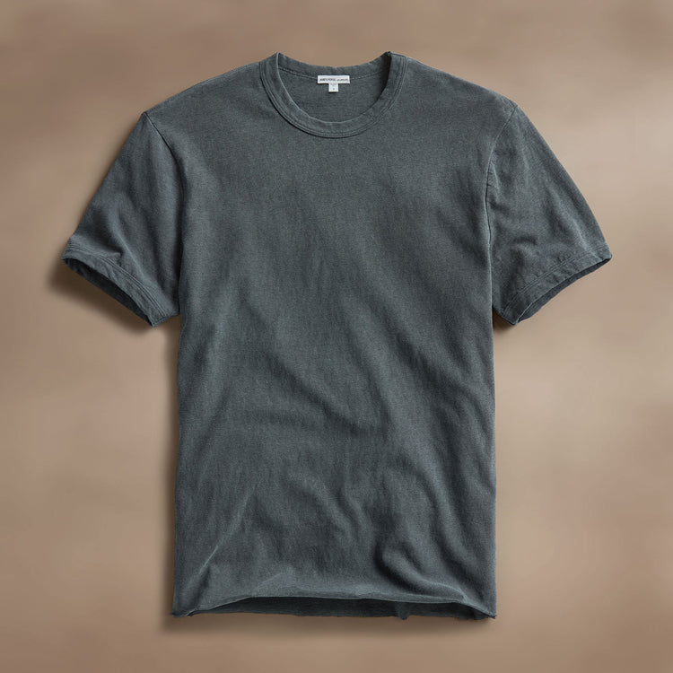 Slub Jersey Short Sleeve Crew in Asphalt Pigment | James Perse Los Angeles