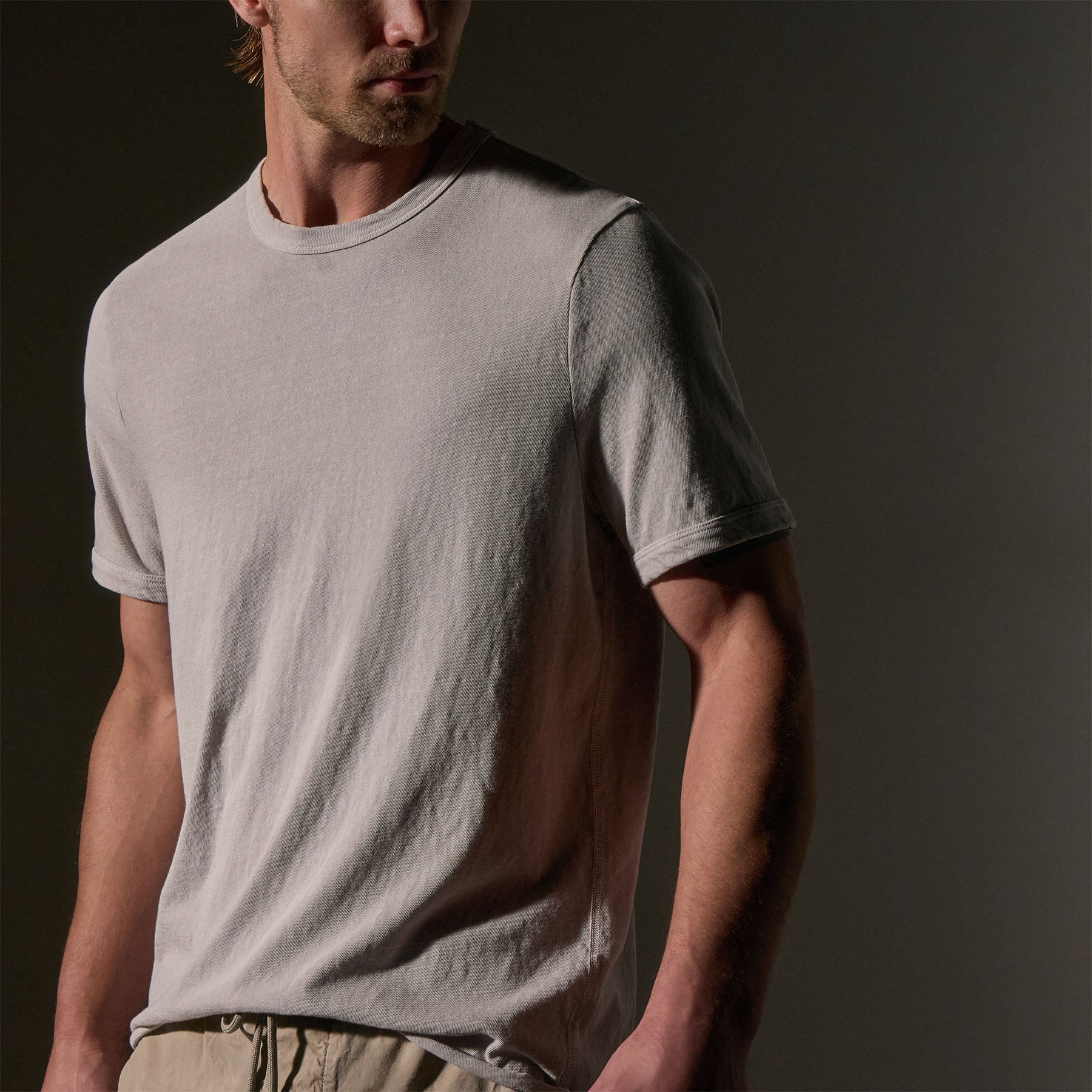 Slub Jersey Short Sleeve Crew in Salt Pigment | James Perse Los Angeles