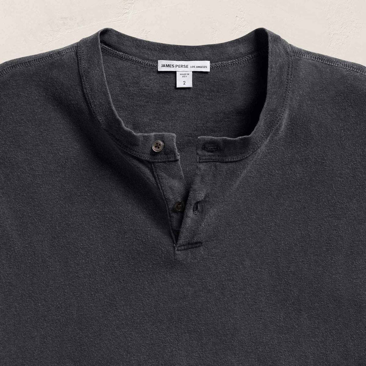 Slub Jersey Short Sleeve Henley in Magma Pigment | James Perse Los Angeles