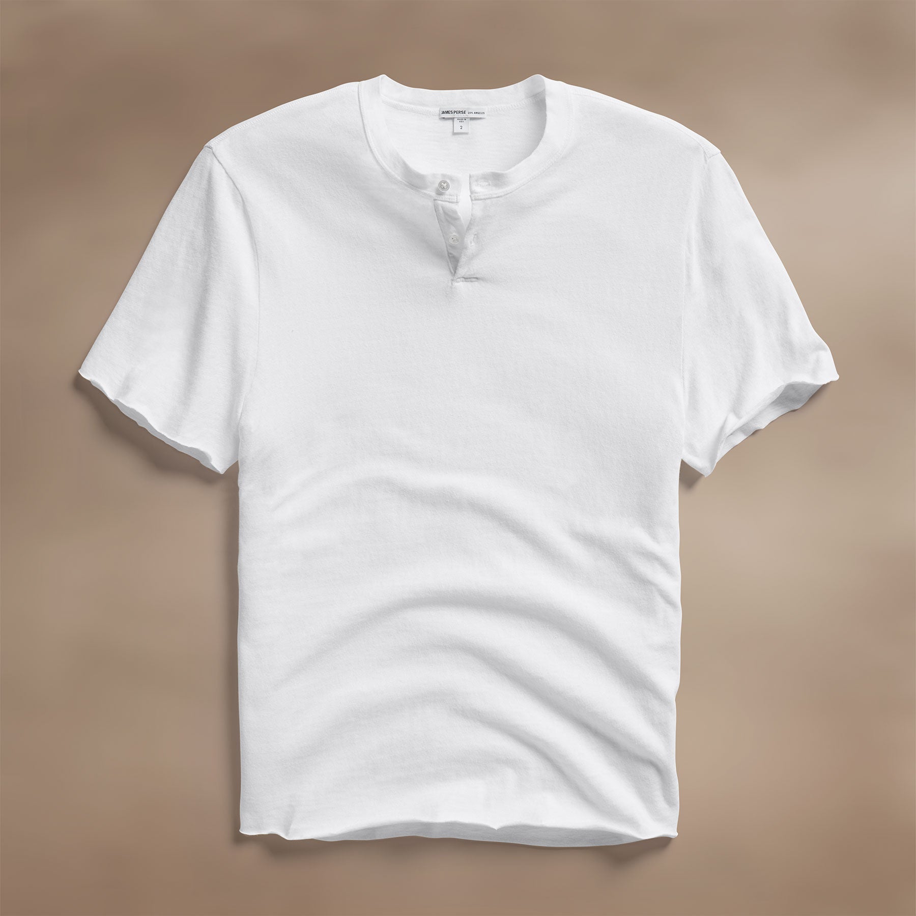 Slub Jersey Short Sleeve Henley in White | James Perse Los Angeles