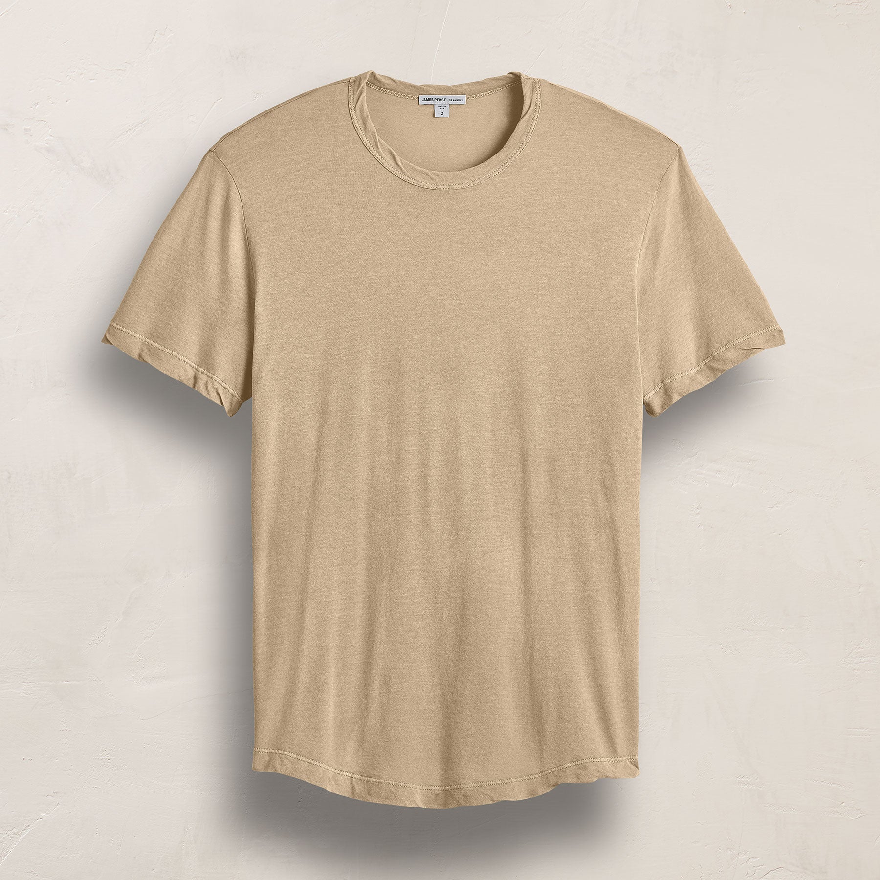 Clear Jersey Crew in Light Khaki Pigment | James Perse Los Angeles