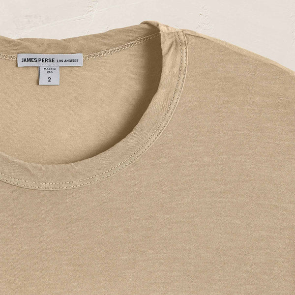 Clear Jersey Crew in Light Khaki Pigment | James Perse Los Angeles