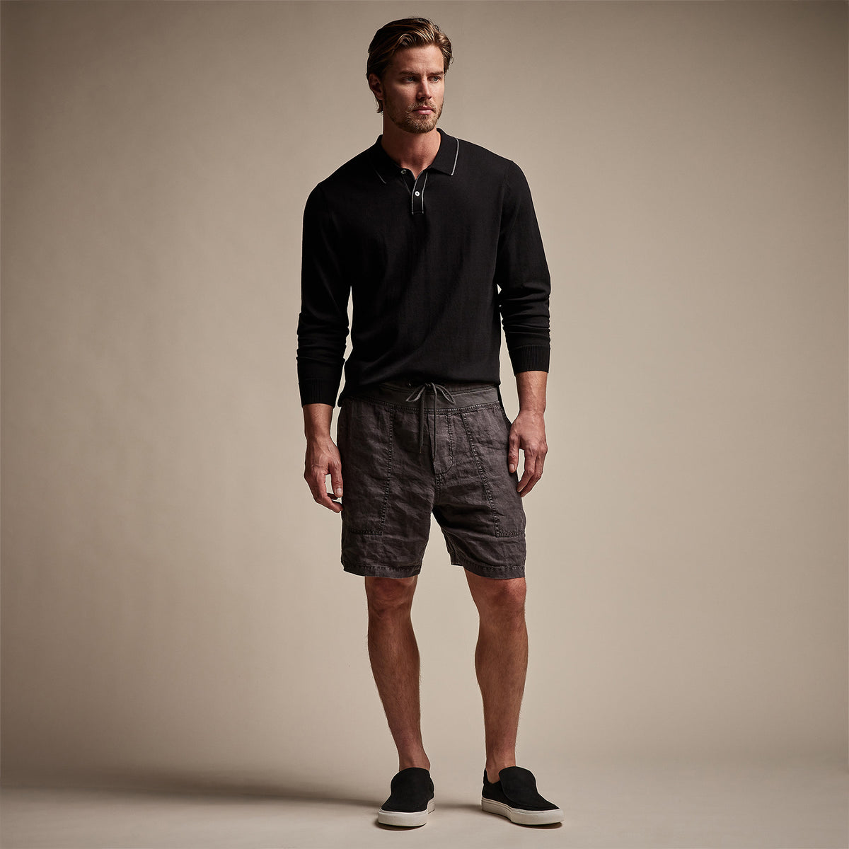 Utility Linen Short in Magma Pigment | James Perse Los Angeles