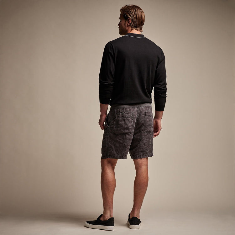 Utility Linen Short in Magma Pigment | James Perse Los Angeles