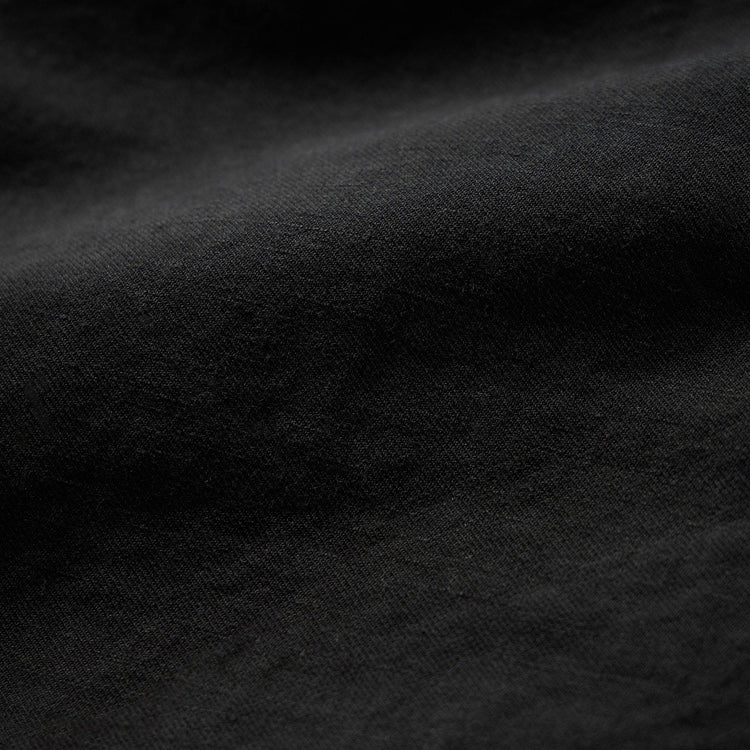 Linen Blend Zip Front Hoodie in Black | James Perse Los Angeles