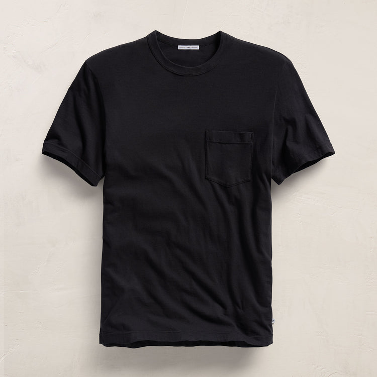 Lightweight Jersey Pocket Tee in Black | James Perse Los Angeles