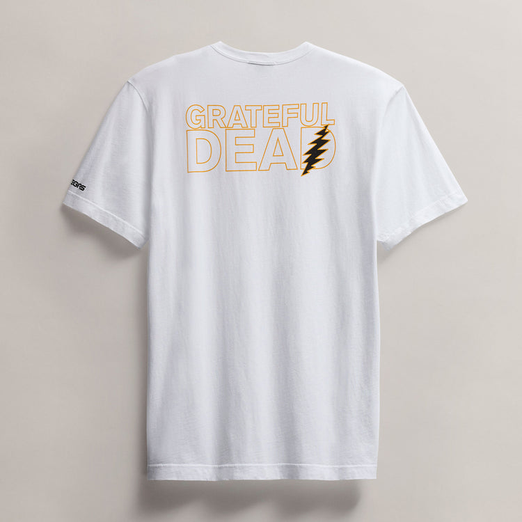 Men's Short Sleeve Crew Grateful Dead Sphere in White/Cadmium | James Perse Los Angeles