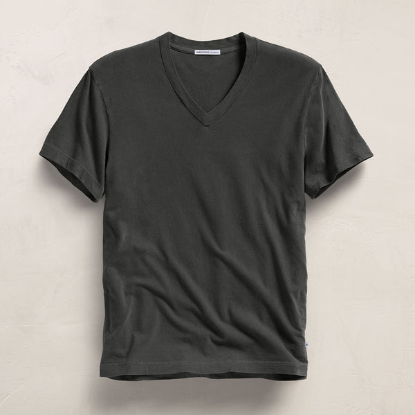 Short Sleeve V Neck in Carbon Pigment | James Perse Los Angeles