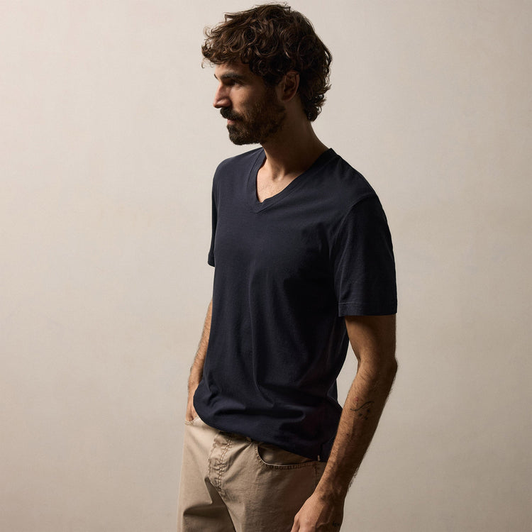 Short Sleeve V Neck in Deep | James Perse Los Angeles