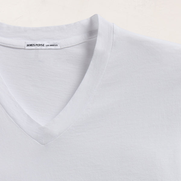 Short Sleeve V Neck in White | James Perse Los Angeles