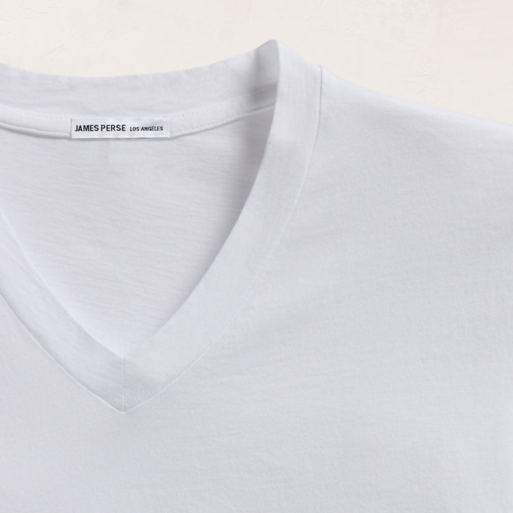 Short Sleeve V Neck in White | James Perse Los Angeles