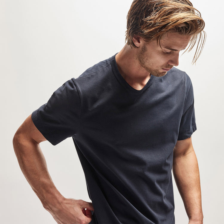 Heavy Luxe Jersey Crew in French Navy | James Perse Los Angeles