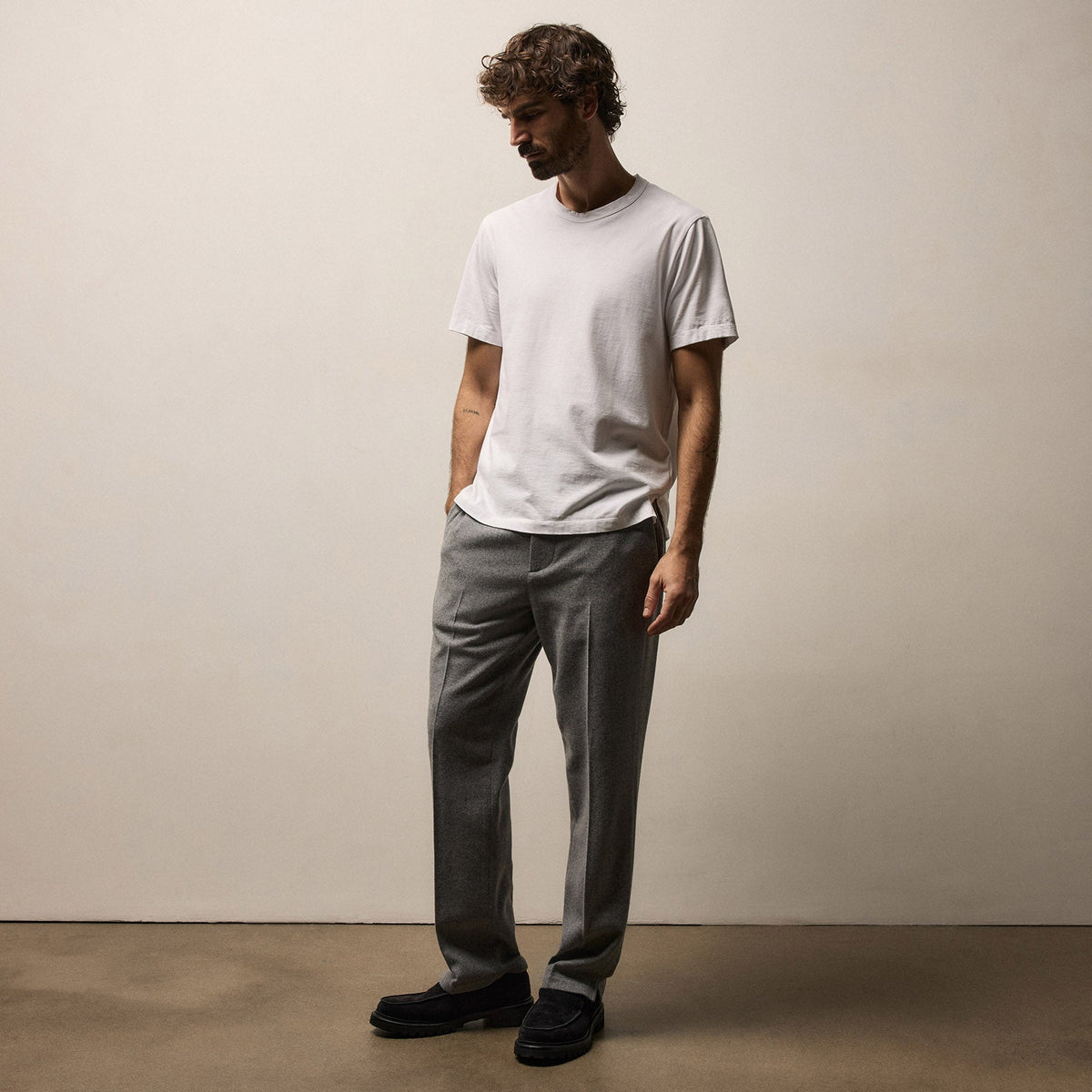 Heavy Luxe Jersey Crew in White | James Perse Los Angeles