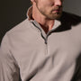 Luxury Organic Jersey Half Zip in Concrete | James Perse Los Angeles