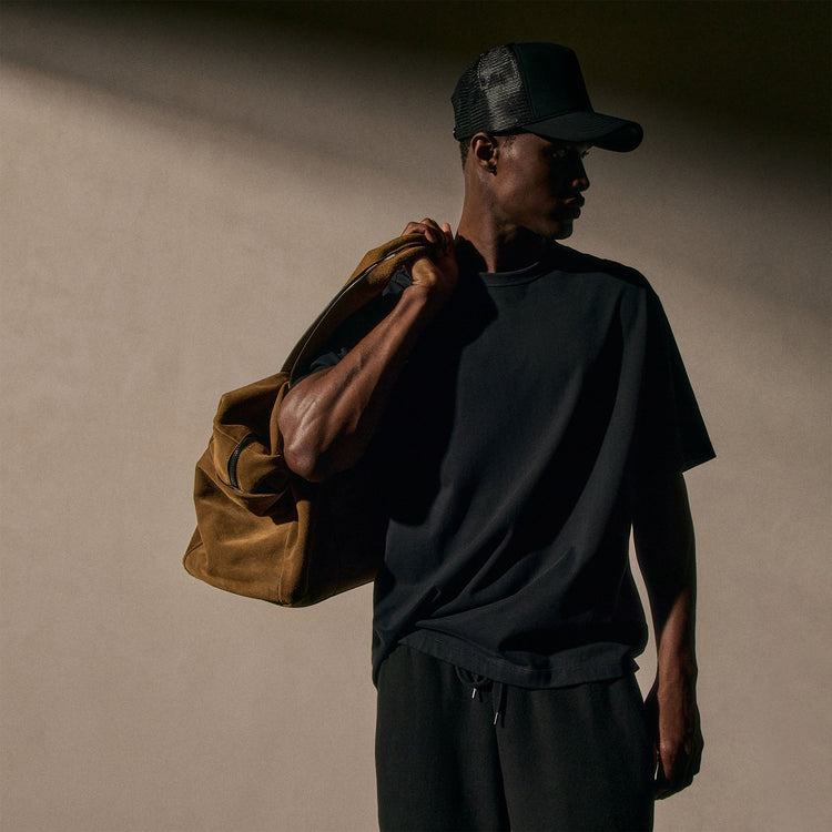 Heavy Luxe Jersey Oversized Crew in Black | James Perse Los Angeles