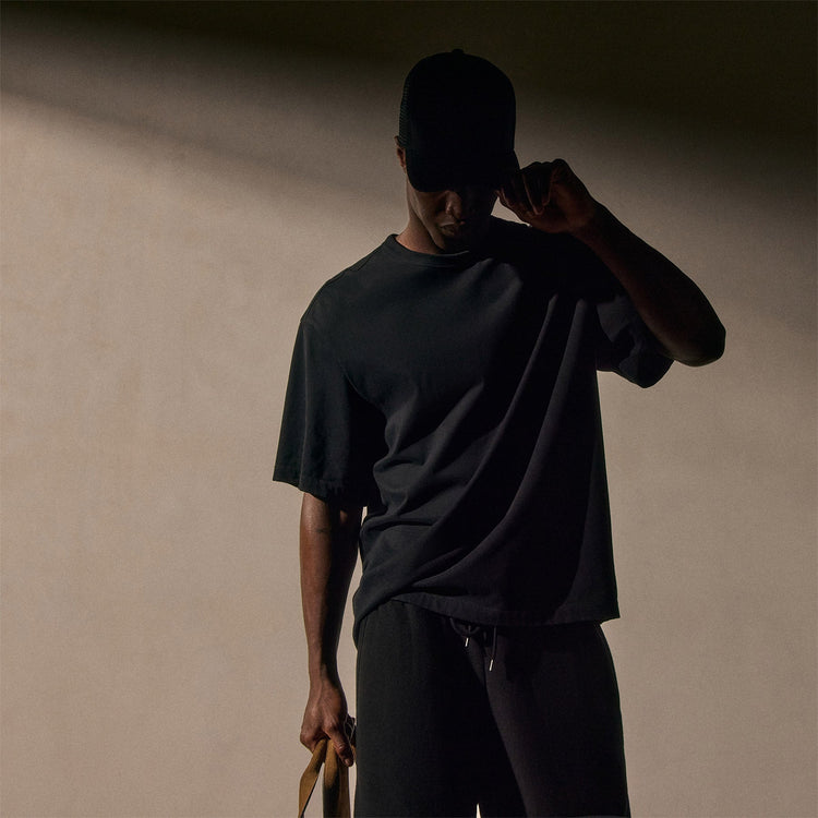 Heavy Luxe Jersey Oversized Crew in Black | James Perse Los Angeles