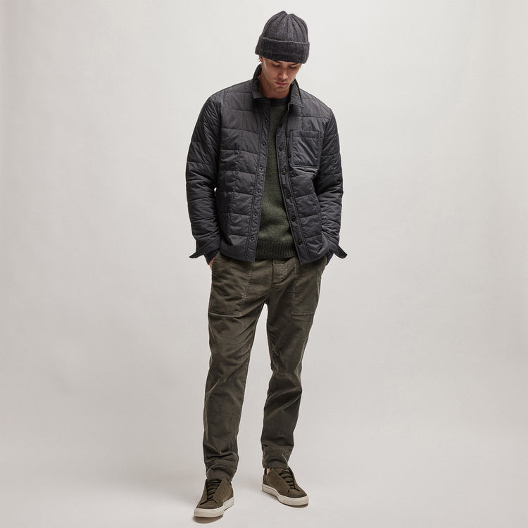Quilted Shirt Jacket in Black | James Perse Los Angeles